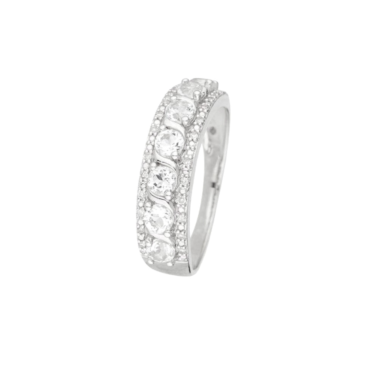 Bague "Sitra Topaze" Or blanc et Diamants Bague "Bianca" Or blanc et Topaze