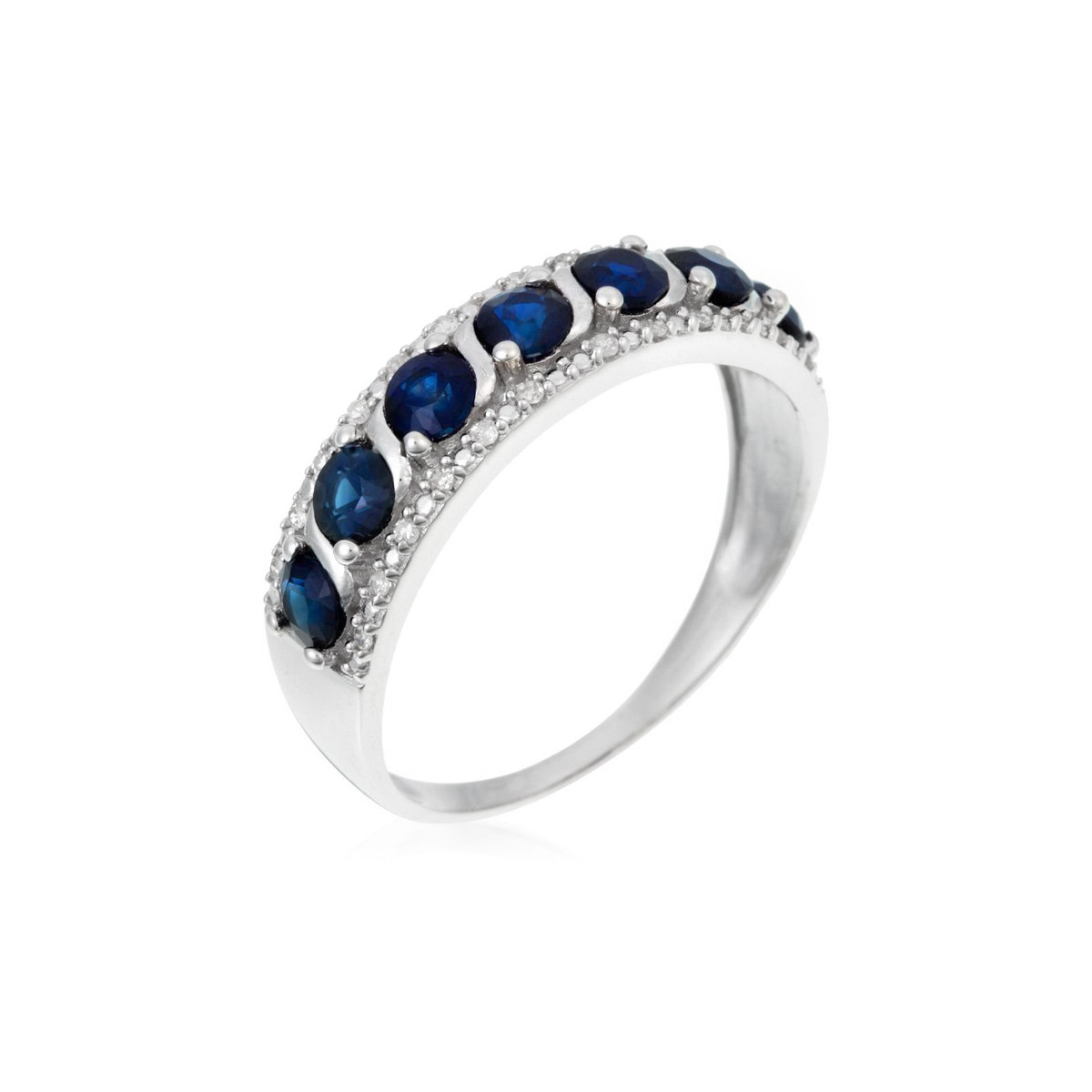 Bague "Sitra Saphir" Or blanc et Diamants Bague "Bianca" Or blanc et Saphir