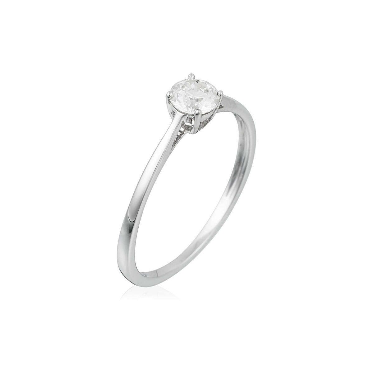 Bague "Solitaire Impérial" Or blanc et Diamants Bague "Attachement Sacré" Or blanc et Diamant
