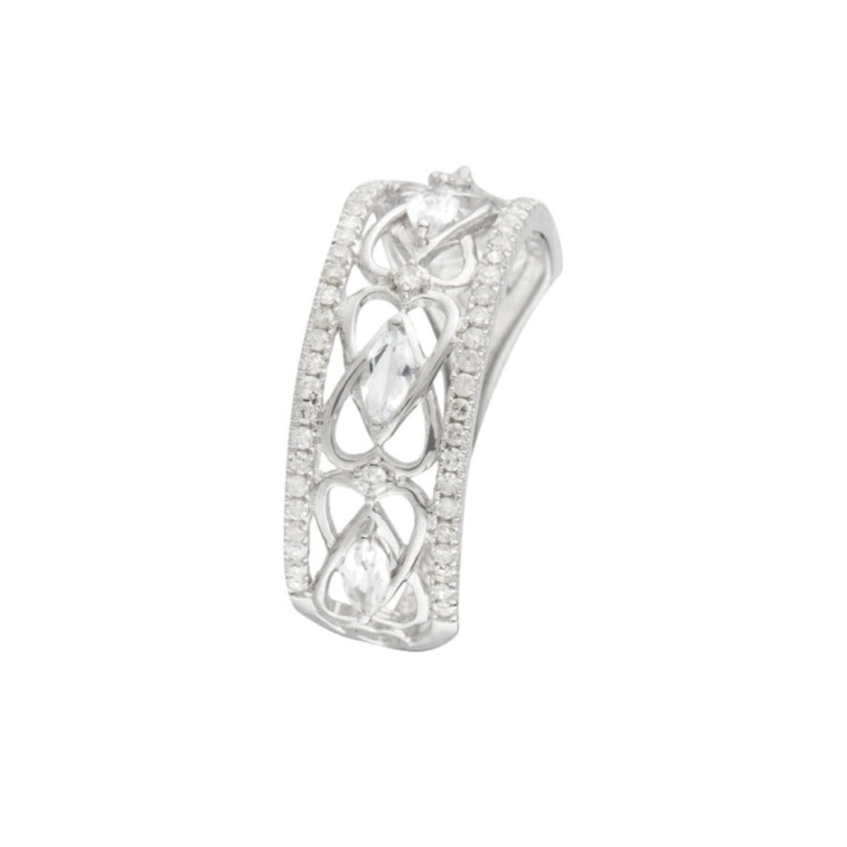 Bague "Royal Topaze" Or blanc et Diamants Bague "Sibylle" Or blanc et Topaze
