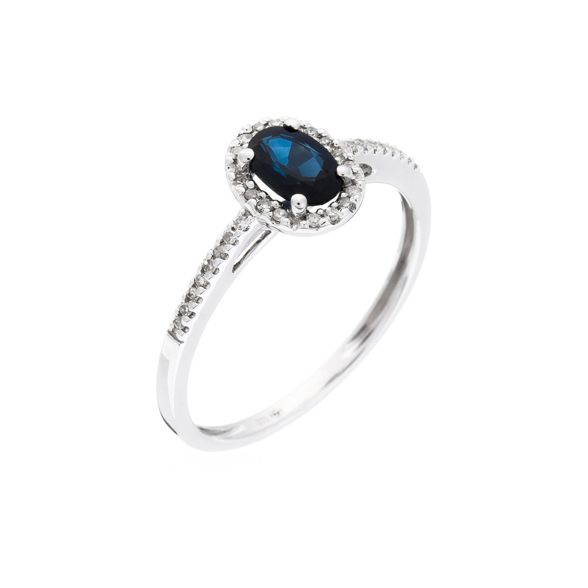 Bague "Royal Blue Saphir" Or blanc et Diamants
