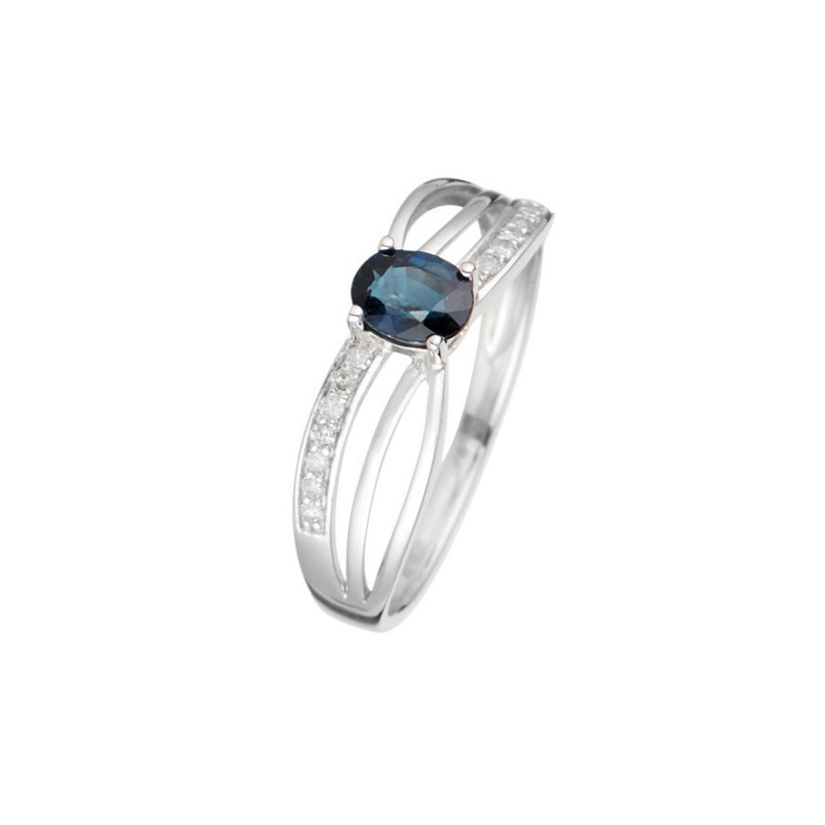 Bague " Frédérique" Or blanc et Saphir