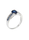 Bague "Reine Océane Saphir" Or blanc et Diamants