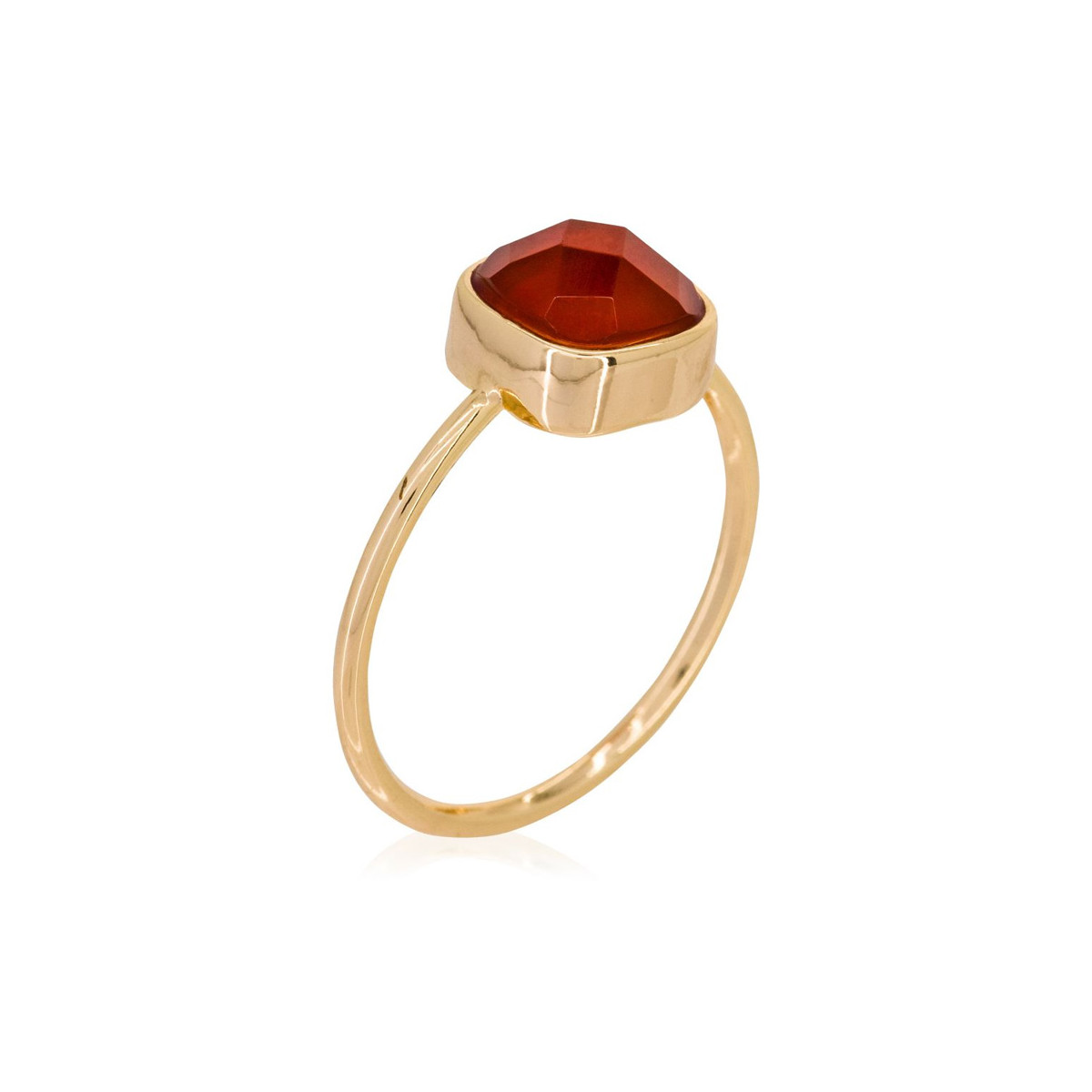 Bague doré"Ella" Agate rouge Bague "Arcadia" Agate rouge Laiton doré