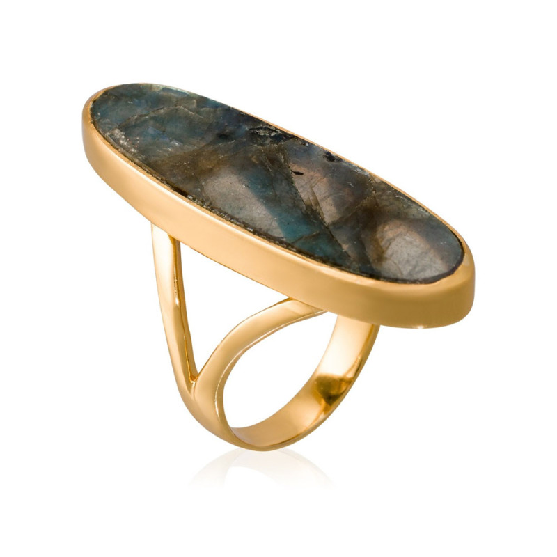 Bague dorée  Olivia  Labradorite