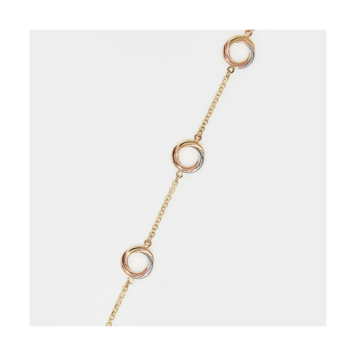 Bracelet chaine or tricolore "Croisade"