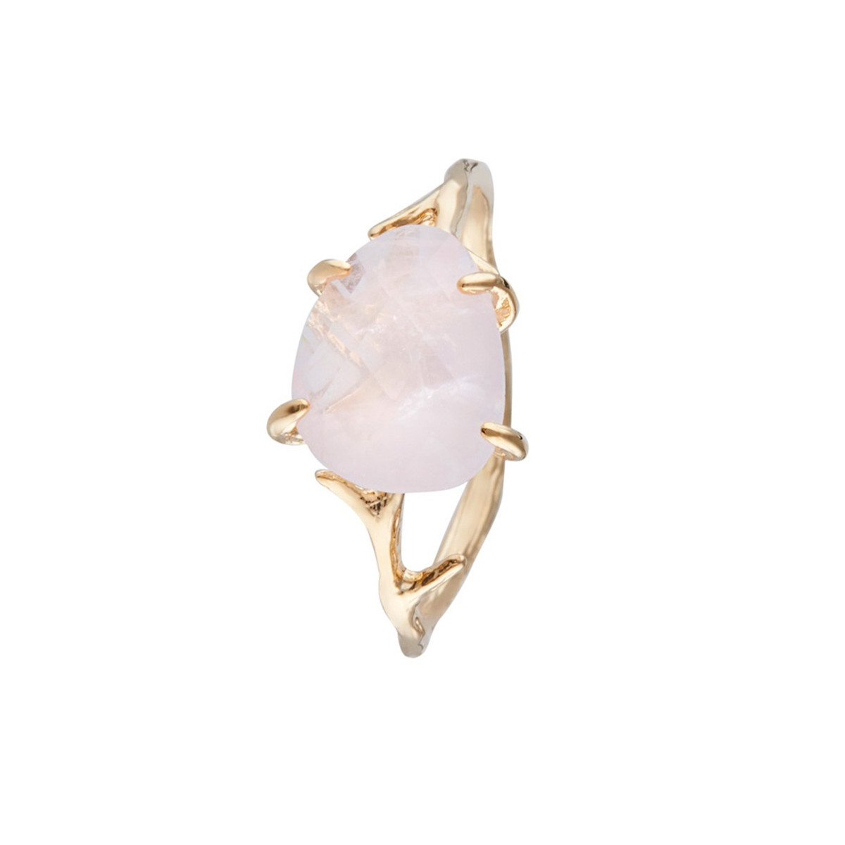Bague doré "Lily" Quartz rose Bague "Galaxie" Quartz rose Laiton doré