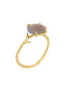 Bague doré "Lily" Agate grise