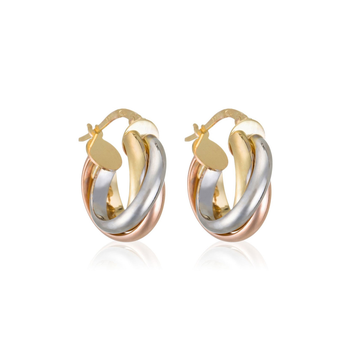 Boucles d'oreilles Or Tricolore 375/1000 Boucles d'oreilles "Éphémère" Or tricolore