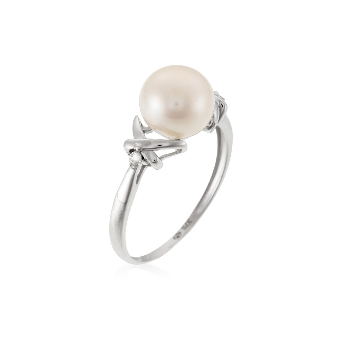 Bague "Naxos Perle" Or blanc et Diamants