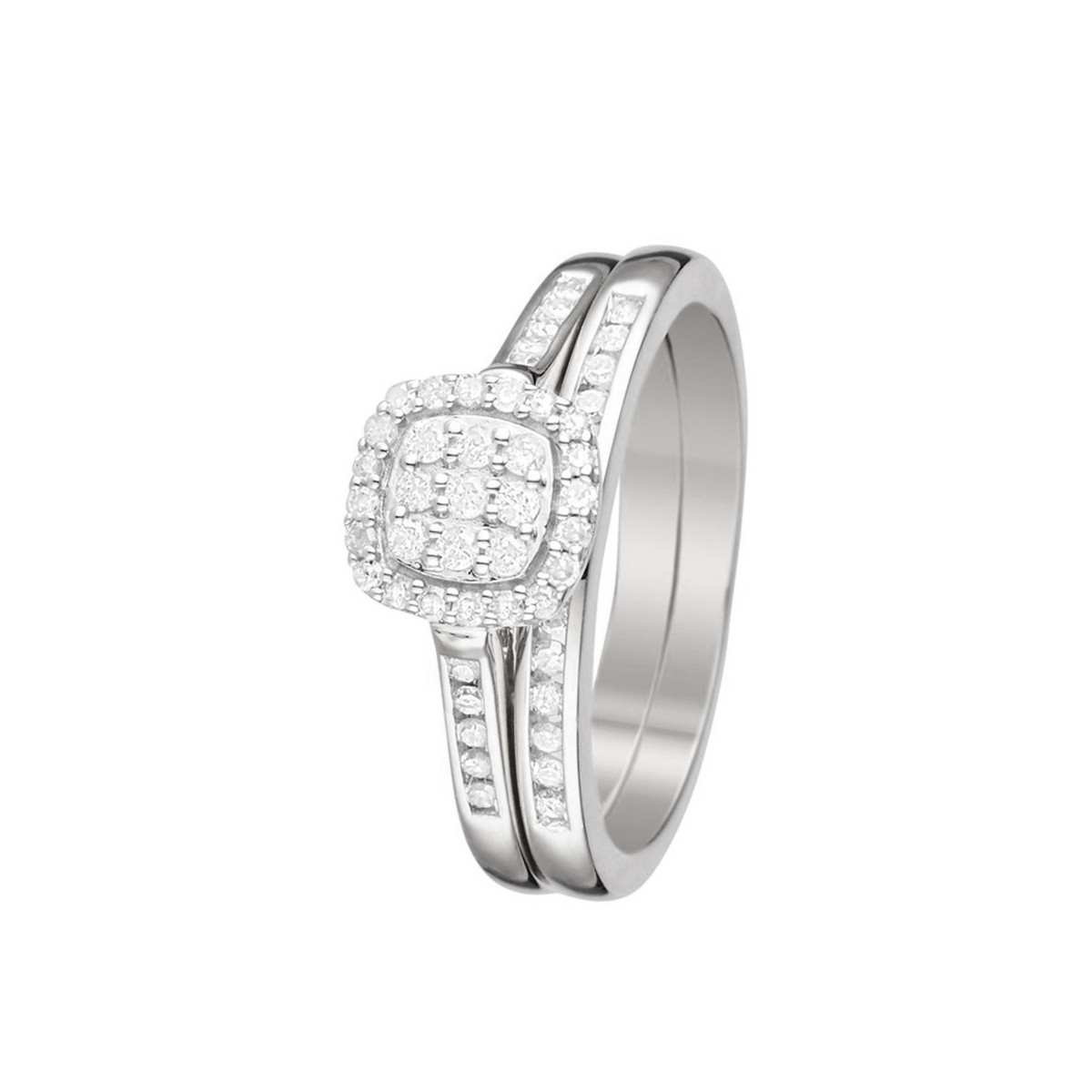 Bague "Mon vœu le plus cher" Or blanc et Diamants Bague " Athénaïs" Or blanc et Diamant