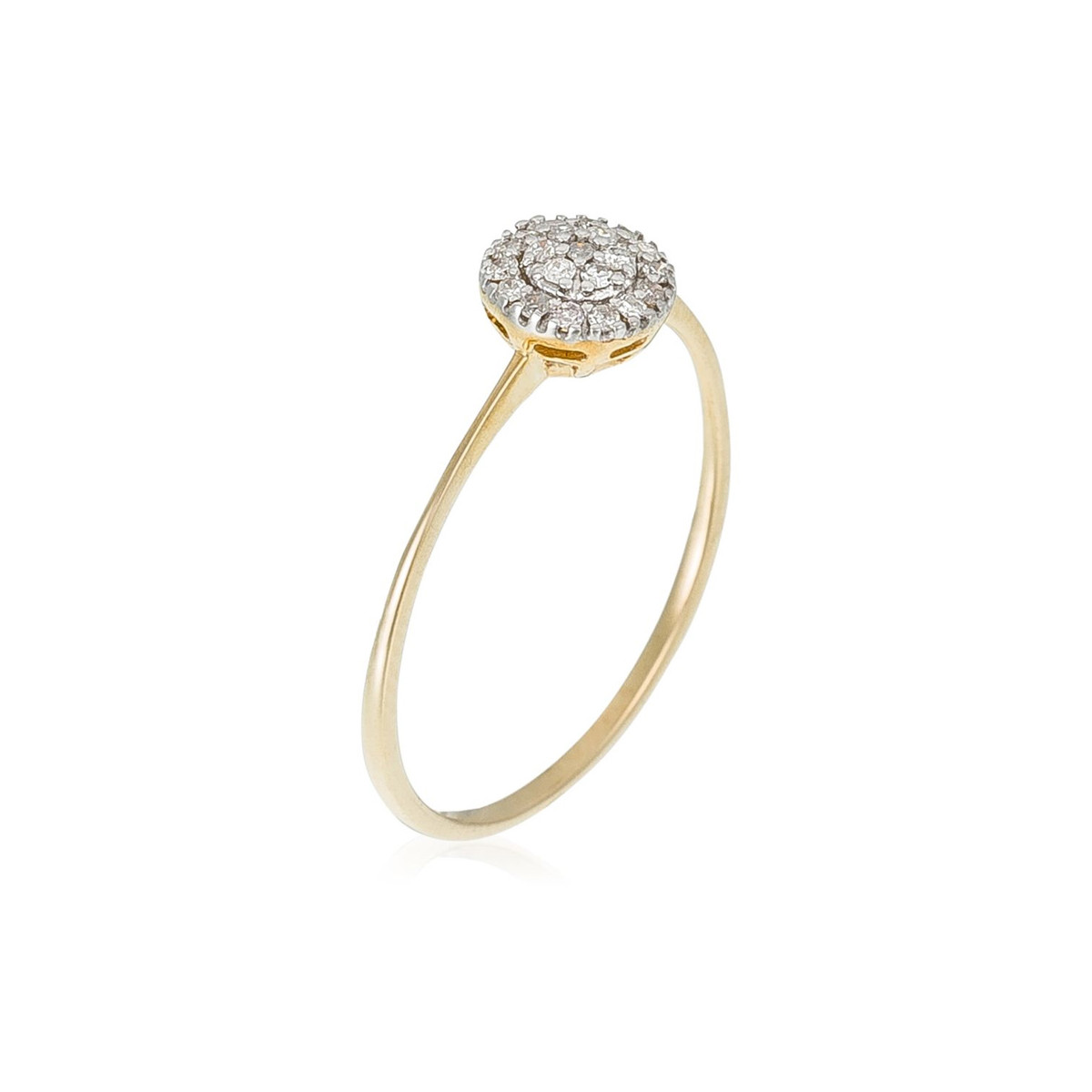 Bague fiançailles or jaune et diamants femme 