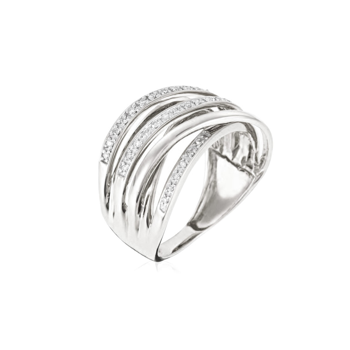 Bague "Méli-mélo scintillant" Or blanc et Diamants Bague "Apollon Éblouissant" Or blanc et Diamant
