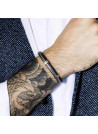 Bracelet Ajustable Cuir Bleu Et Acier "Zohir" - Rockstone