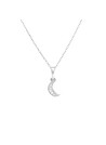Pendentif Or Blanc 375/1000 "Diamond moon" Diamants 0,01/5