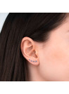 Boucles d'oreilles Océan grimpantes en Or Blanc, Diamants et Saphir
