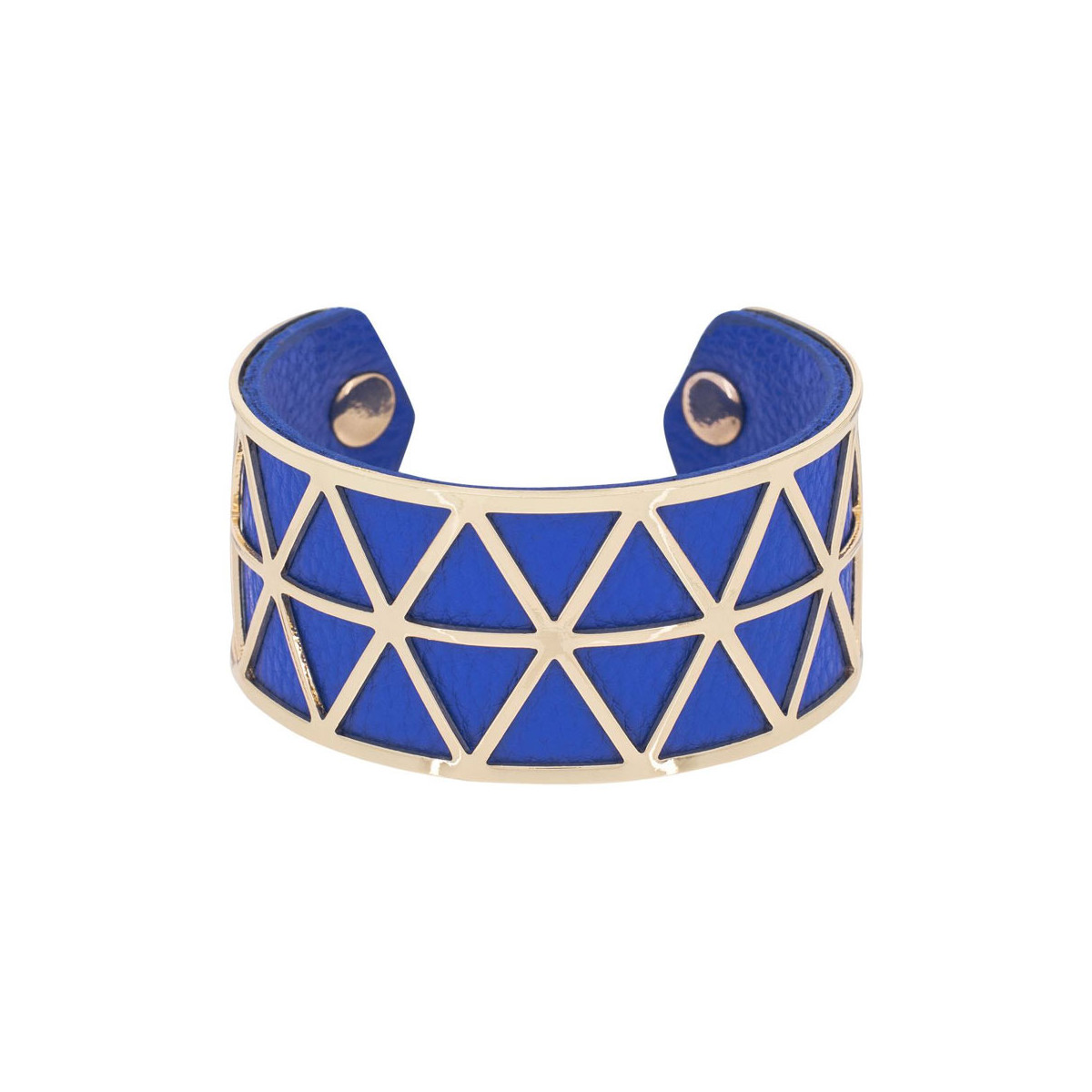 Bracelet Manchette CADENCIA bleu finition dorée