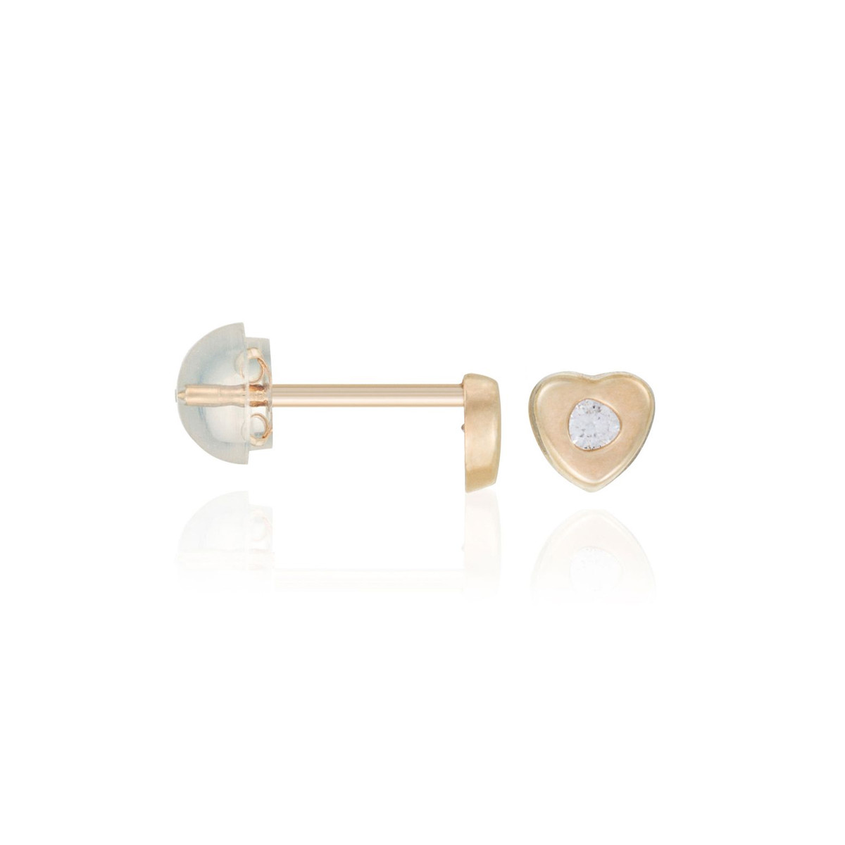 Boucles d'oreilles or jaune enfant "CŒUR VÉRITABLE" Boucles d'oreilles "Passiflore" Or jaune