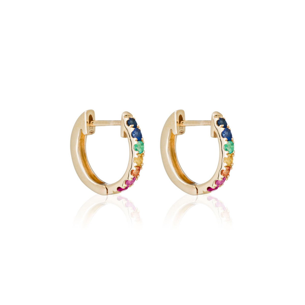 Boucles d'oreilles Or Jaune et Pierres précieuses Boucles d'oreilles "Mon Apaisante" Or jaune et Saphir