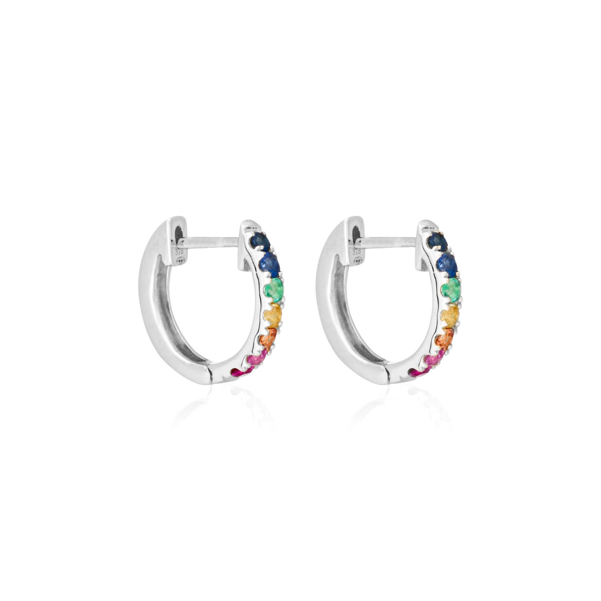 Boucles d'Oreilles Colorful Love Boucles d'oreilles "Mon Apaisante" Or blanc et Saphir
