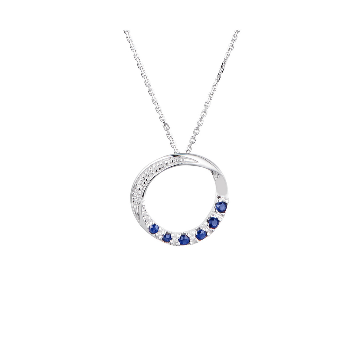 Pendentif Or Blanc Diamant et Saphir Pendentif Or Blanc Diamant et Saphir