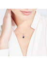 Pendentif Or Blanc Diamant et Saphir