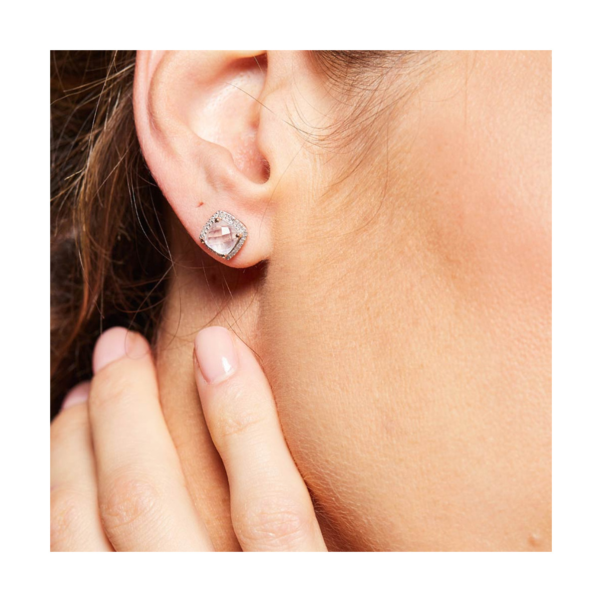 Boucles d'oreilles femme LIORA Quartz Rose 2223 – LOetMA