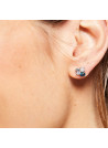 Boucles d'oreilles Or Blanc Diamant et Topaze