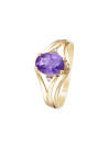 Bague "Manaus Améthyste violette" Or jaune et Diamants