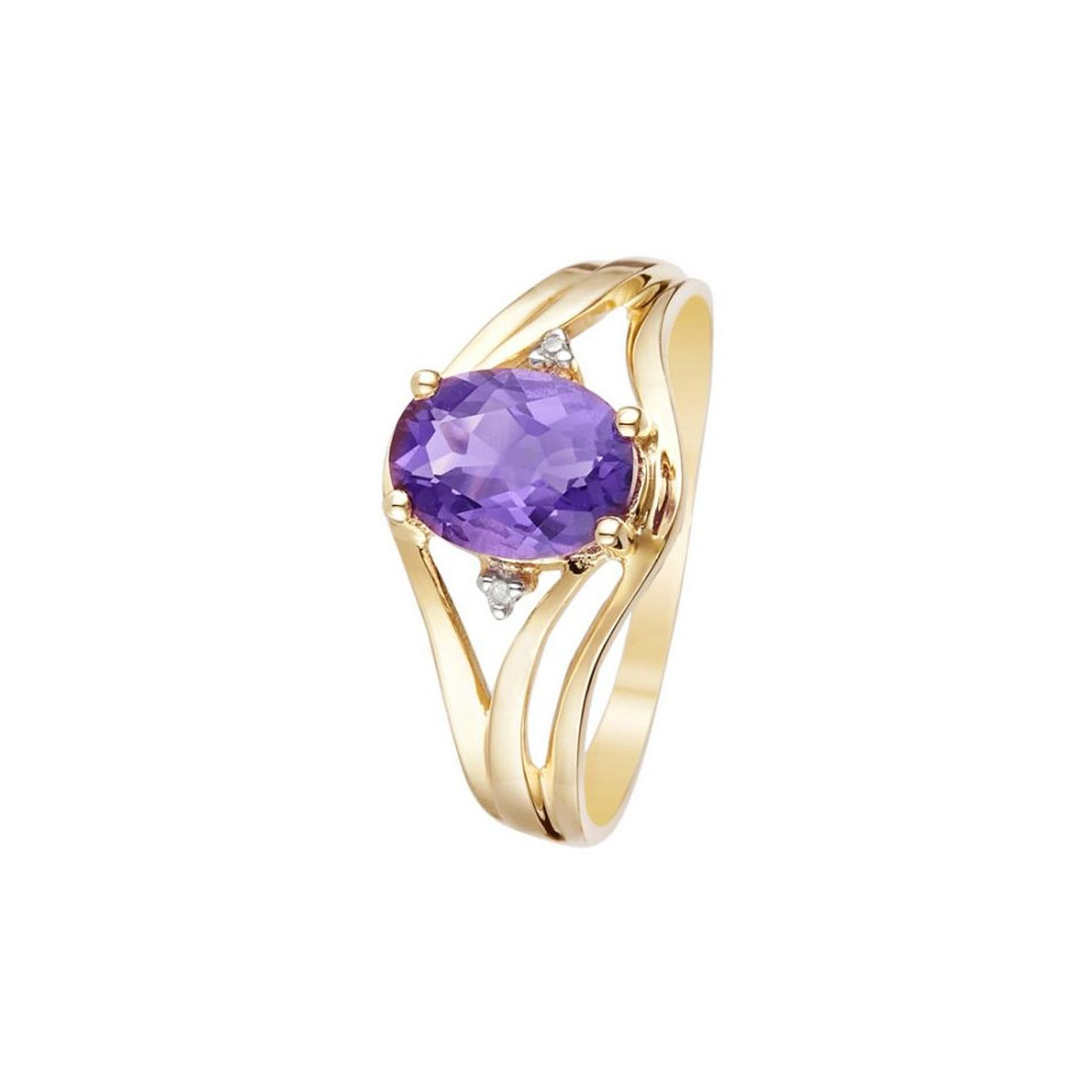 Bague améthyste sales or jaune