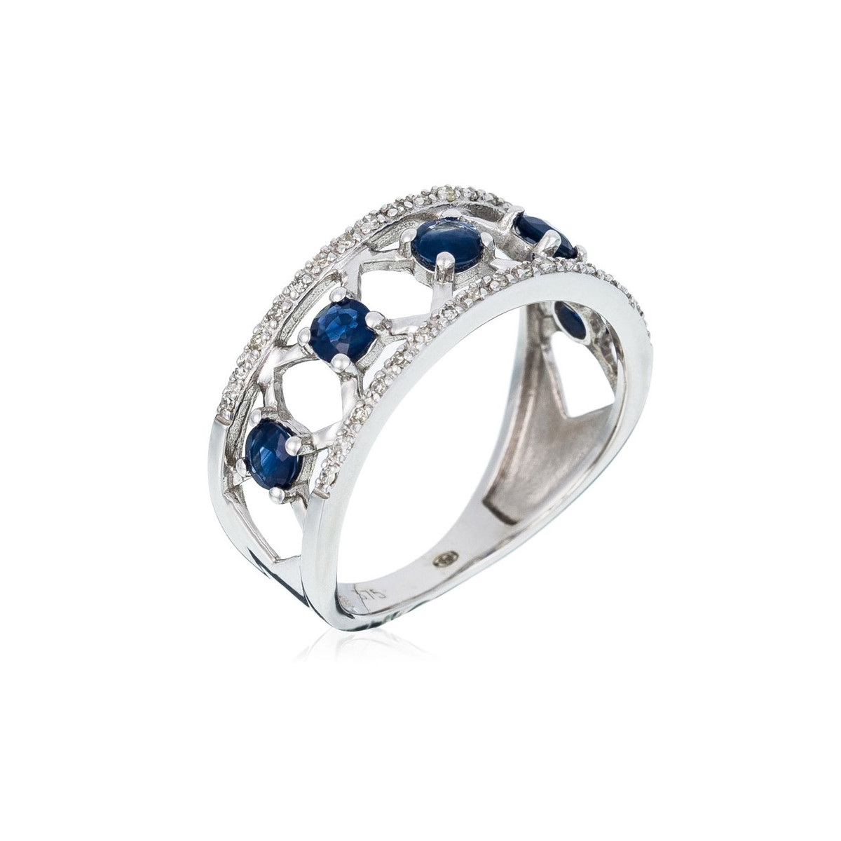 Bague "Florence Légendaire" Or blanc et Saphir