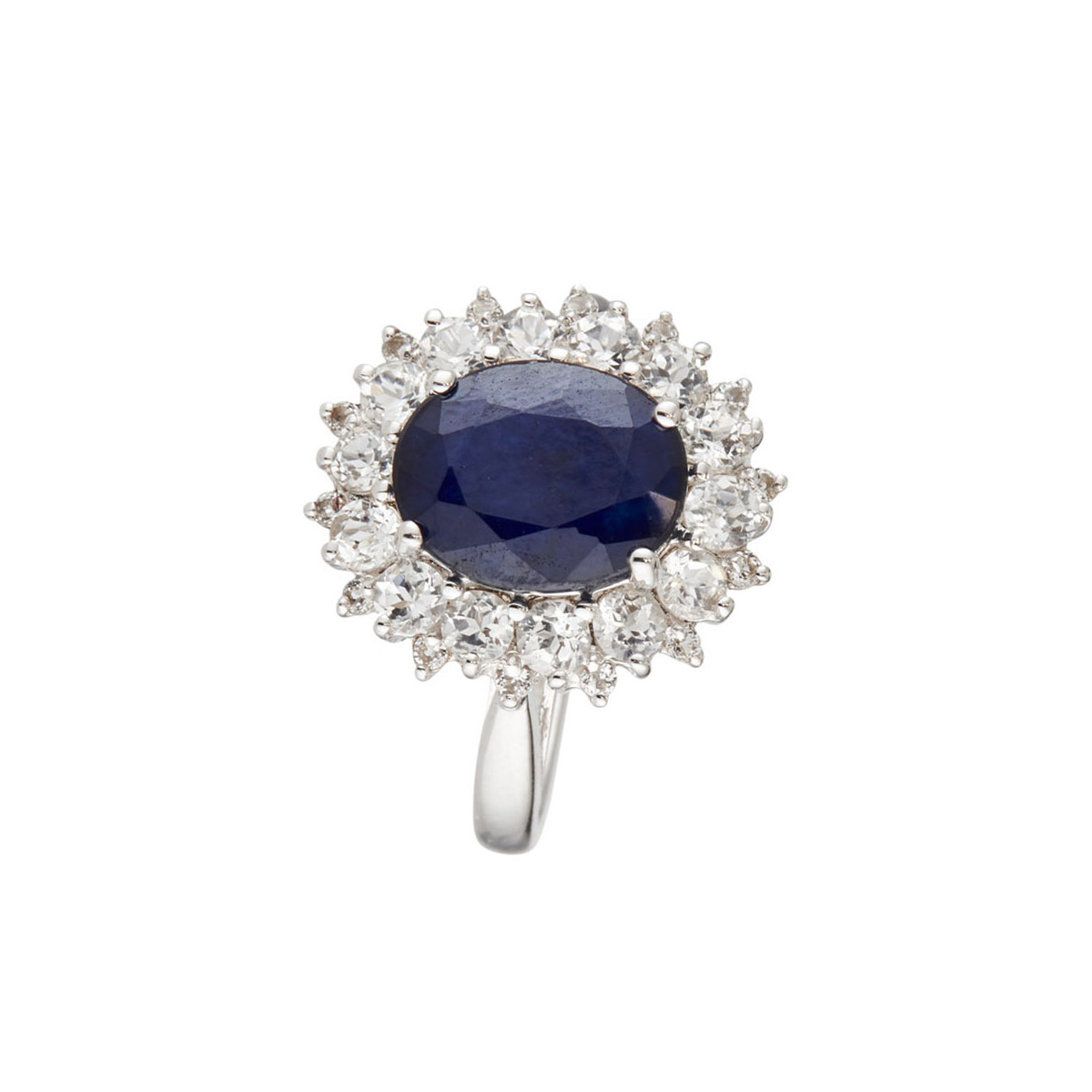 Bague "Soleil Bleu Saphir" Or blanc et Diamants Bague "Bleu Princesse" Or blanc et Saphir