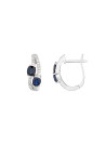 Boucles d'oreilles Or Blanc Diamant et Saphir