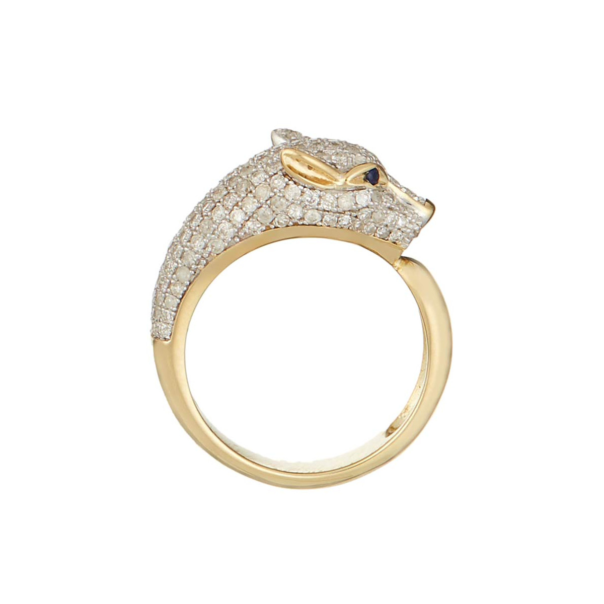 Bague "Panthère Majestueuse" Or jaune et Saphir
