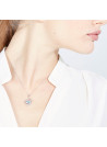Pendentif Or Blanc "SEYCHELLES" Diamants 0,17 carat et Topaze 2,25 carat