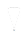 Pendentif Or Blanc "SEYCHELLES" Diamants 0,17 carat et Topaze 2,25 carat
