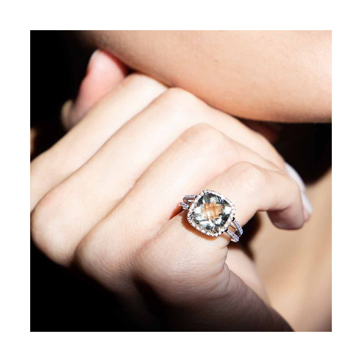 Bague "Bienveillante" Or blanc et Améthyste