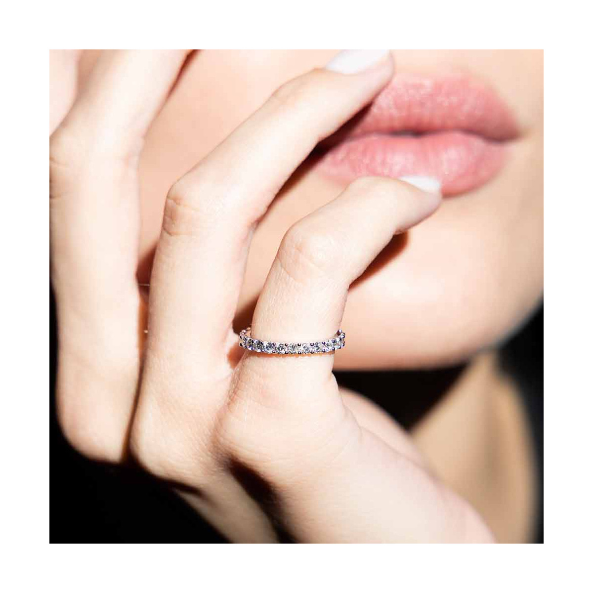 Bague Alliance "Mon tour complet" Or blanc et Diamants Bague "Avenante" Or blanc et Diamant