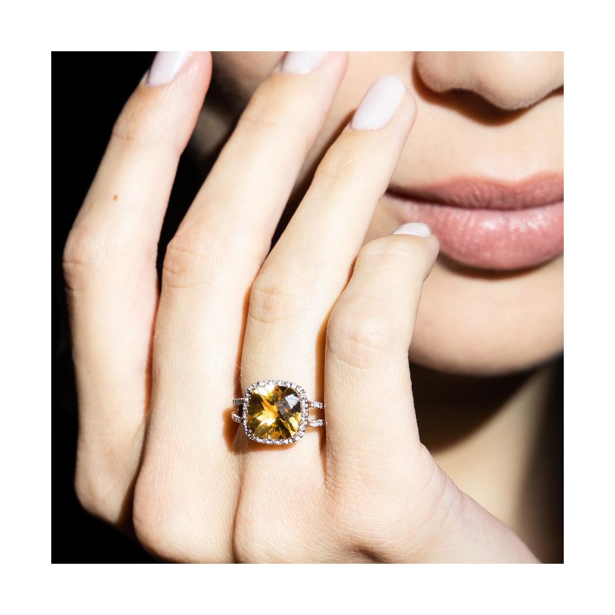 Bague "Citrine" Or Jaune Diamants