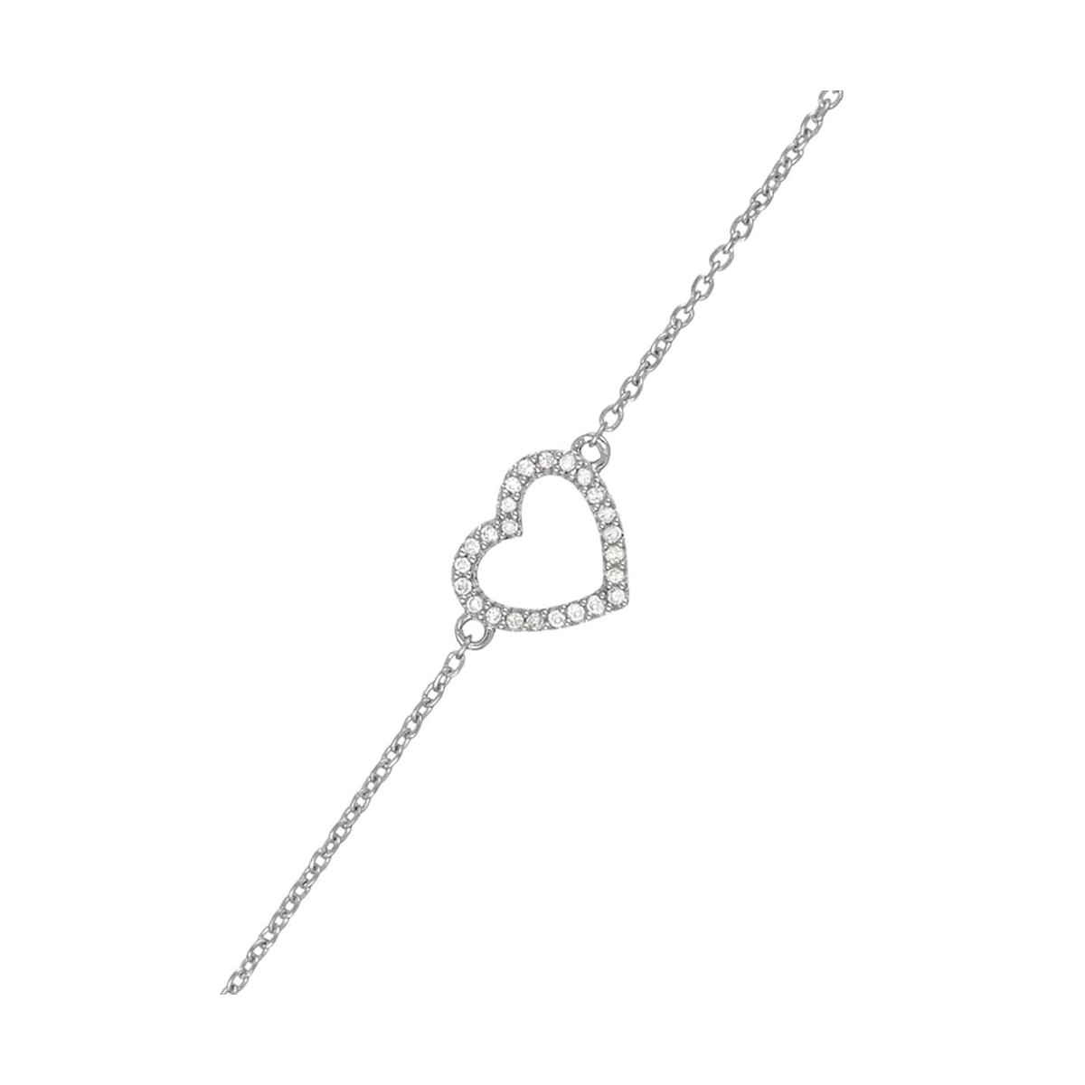 Bracelet Or Blanc et Diamant Bracelet Cœur Or Blanc et Diamant