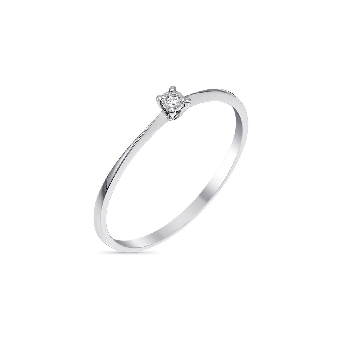 Bague "Petit solitaire" Or blanc et Diamants