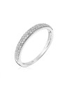 Bague Alliance "Granité" Or blanc et Diamants