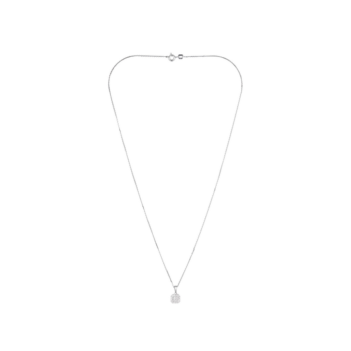 Pendentif Or Blanc 375 et Diamants Pendentif "Aurélise" Or blanc et Diamant
