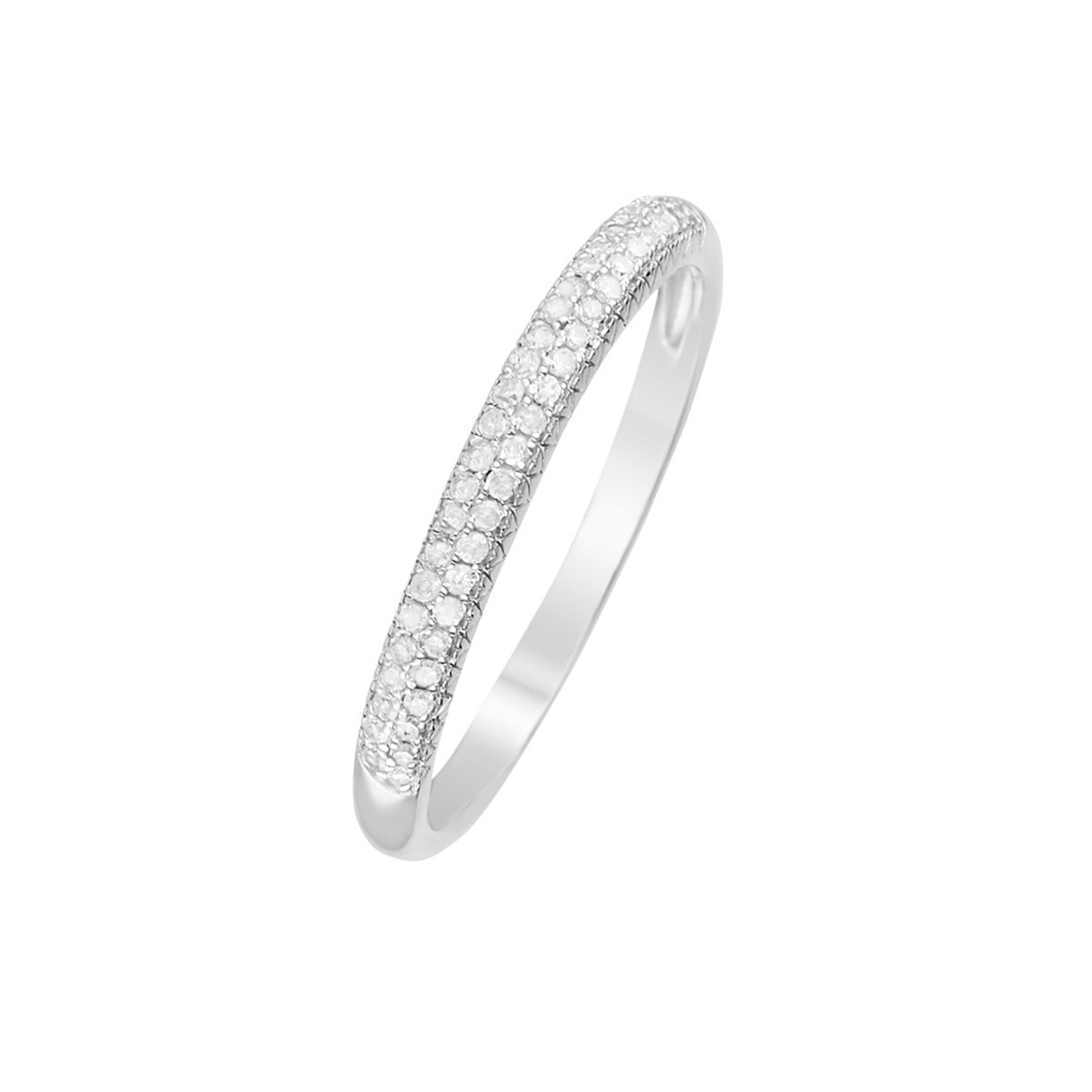 Bague Alliance "Foch" Or blanc et Diamants Bague " Emma" Or blanc et Diamant