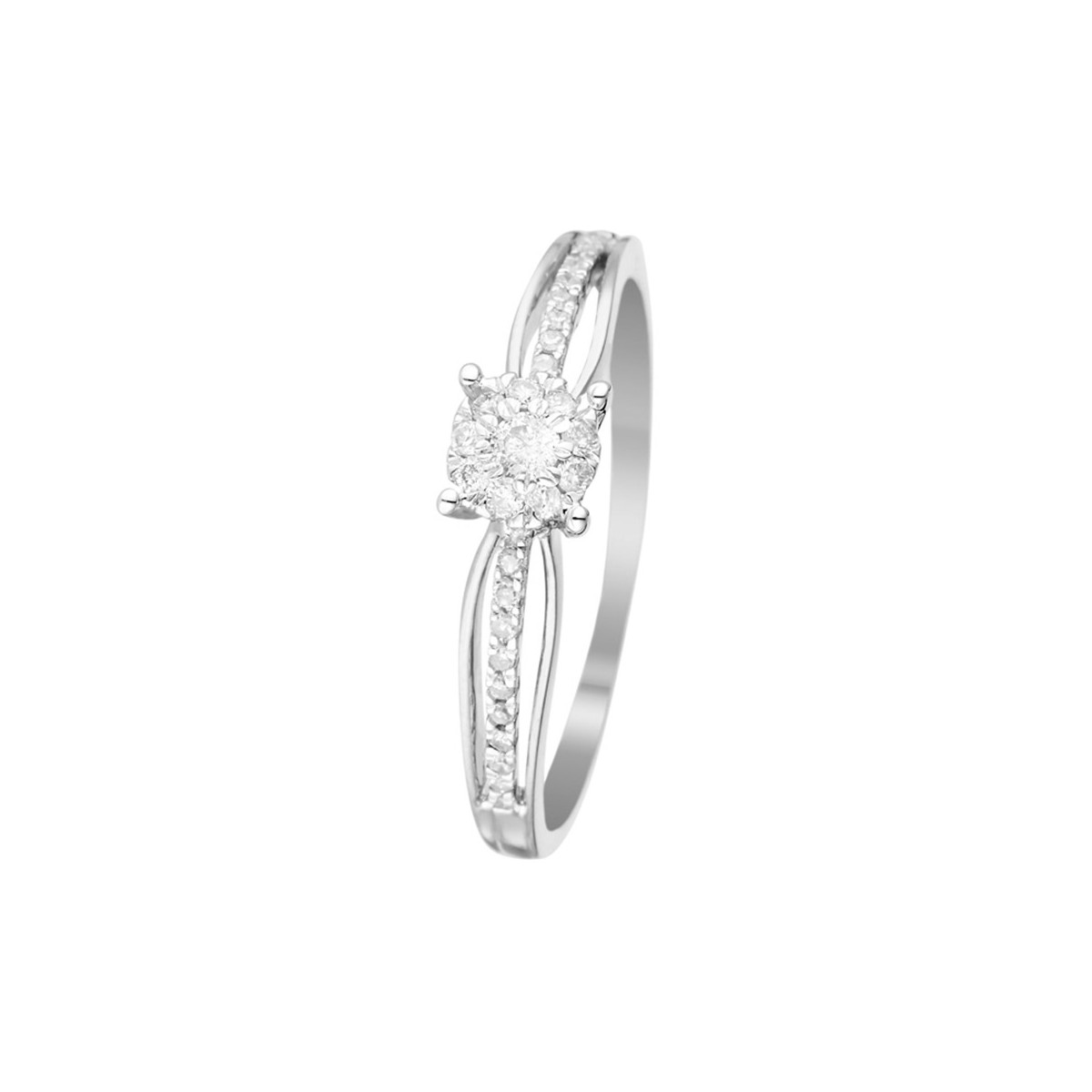 Bague "La Promise" Or blanc et Diamants Bague " Edith" Or blanc et Diamant