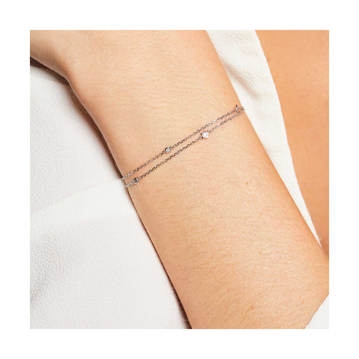 Bracelet Or Blanc et Diamant Bracelet "Maëlys" Or blanc et Diamant