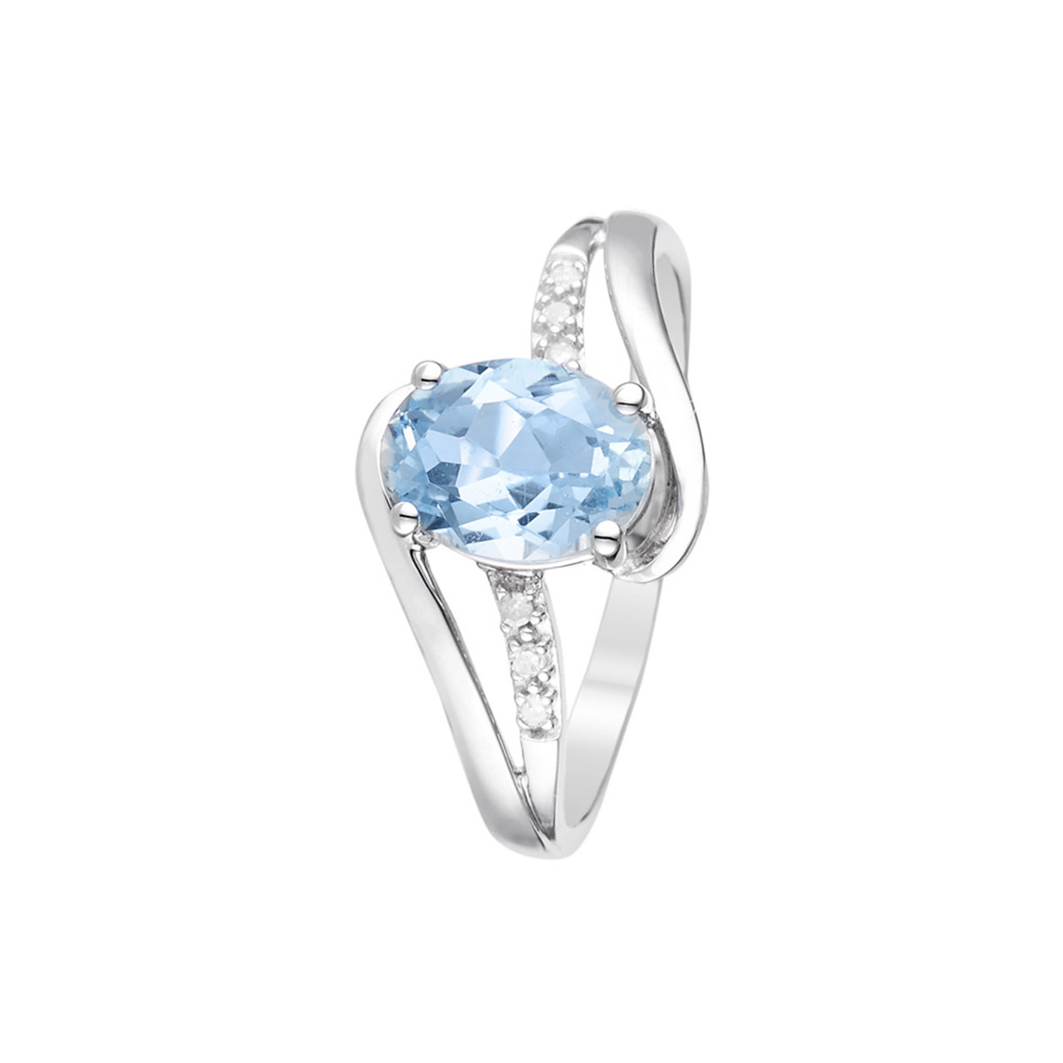 Bague " Rachel" Or blanc et Topaze
