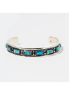 Bracelet ajustable argent massif et pierre naturelle