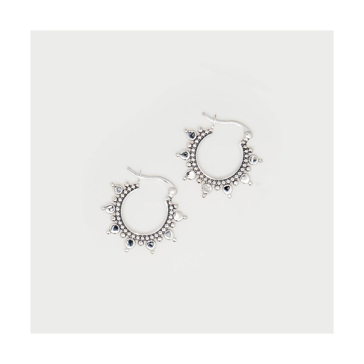 Boucles d'oreilles argent massif et pierre naturelle Boucles d'oreilles "Zapote" Argent 925
