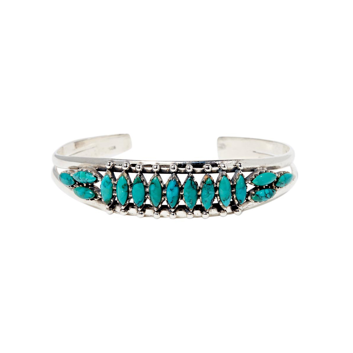 Bracelet "Macculli" Argent et Turquoise Bracelet "Masato" Argent et Turquoise